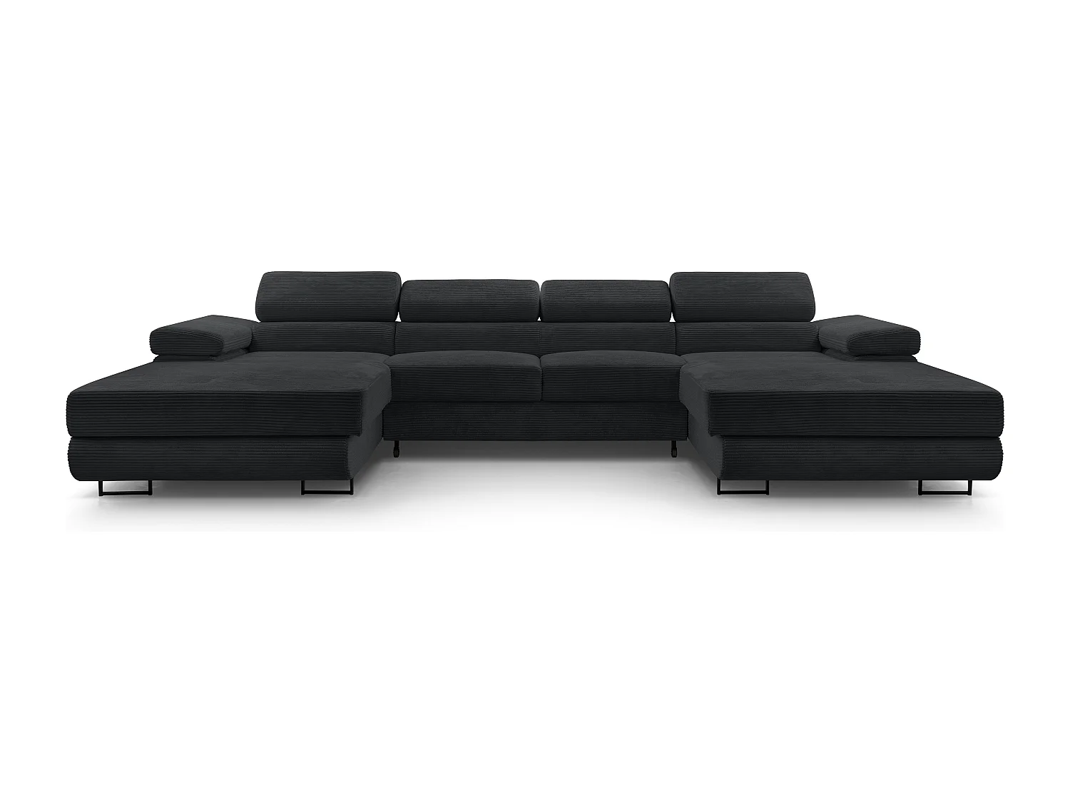 AX LIVING Arborio donkergrijze hoekbank – 352 cm met slaapfunctie