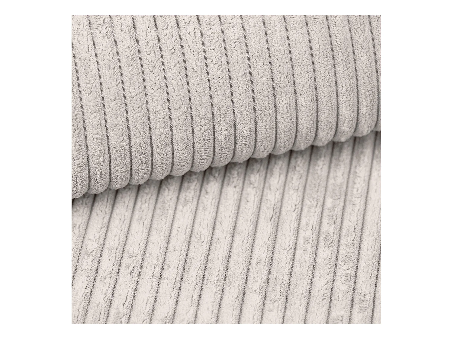 AX LIVING Cord Couch L Form – Arborio Wohnlandschaft 280 cm Zartweiß R