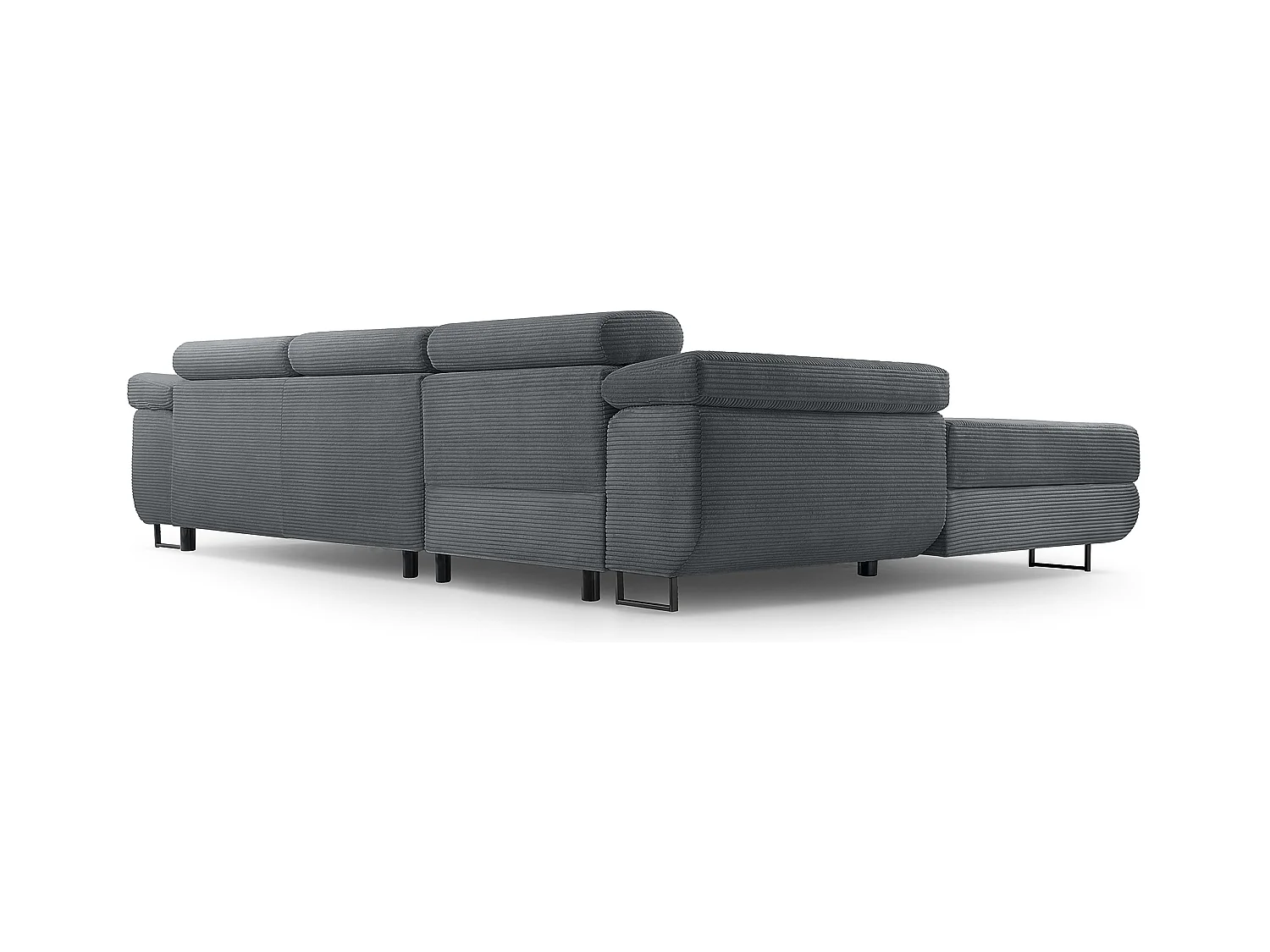 AX LIVING Arborio donkergrijze hoekbank – 280 cm met slaapfunctie L