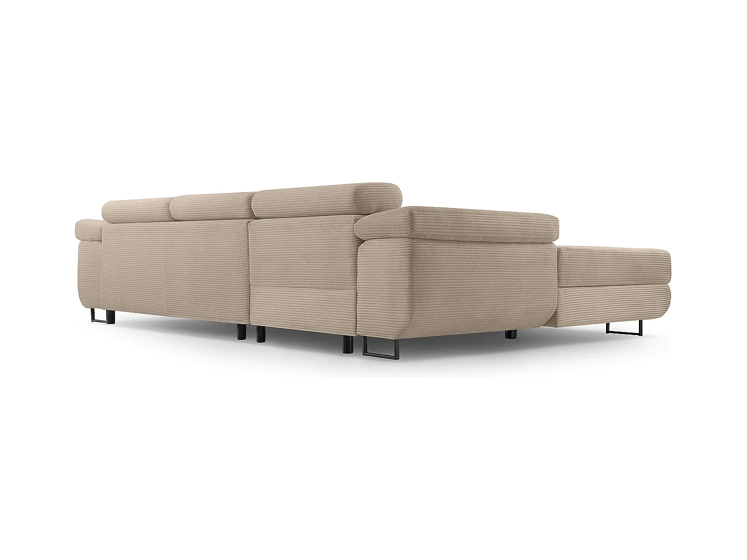 AX LIVING Arborio beige hoekbank 280cm slaapfunctie en opbergruimte L