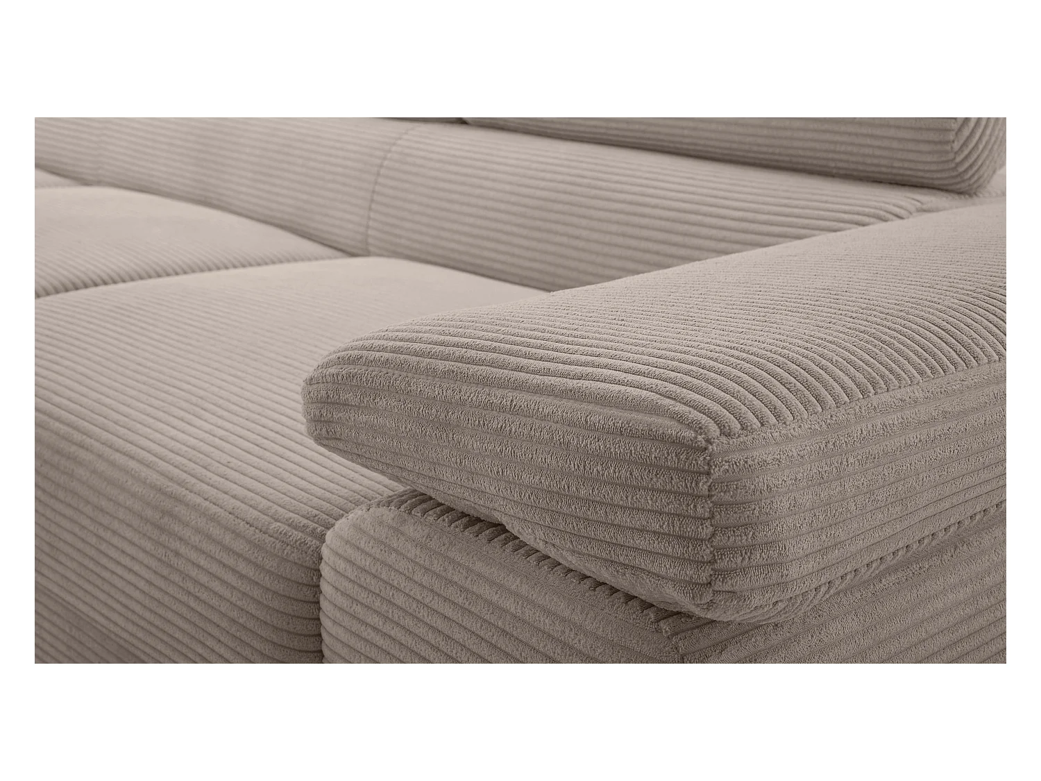 AX LIVING Arborio beige hoekbank 280cm slaapfunctie en opbergruimte L