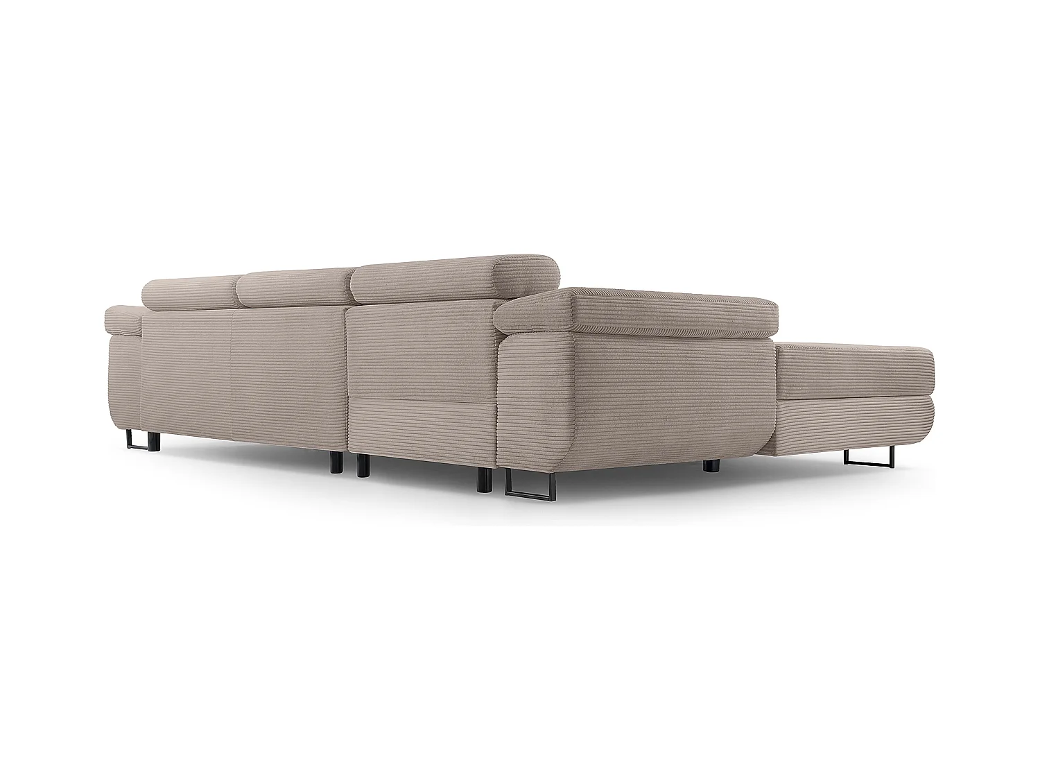 AX LIVING Arborio beige hoekbank 280cm slaapfunctie en opbergruimte L