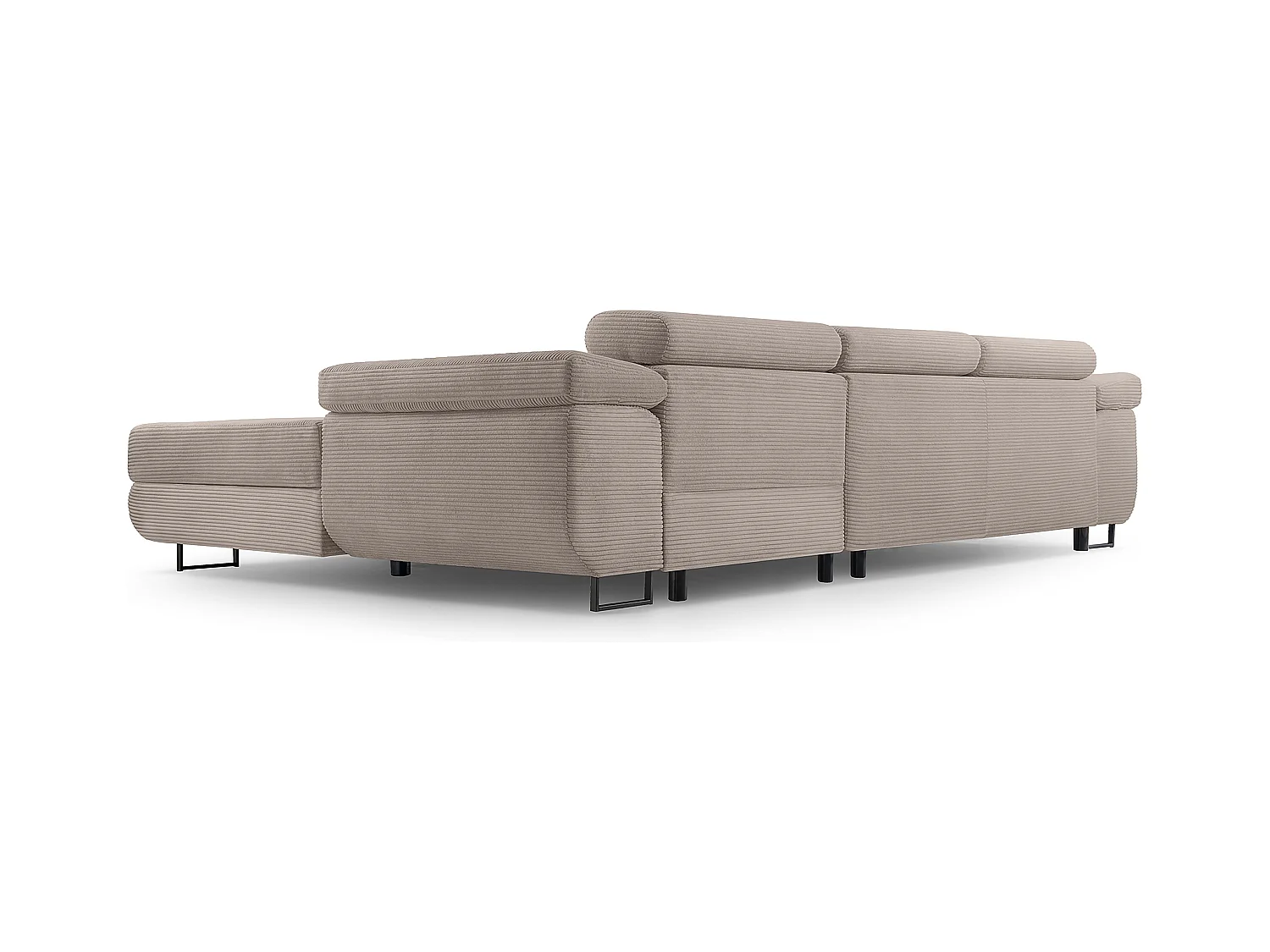 AX LIVING Arborio beige hoekbank 280cm slaapfunctie en opbergruimte R