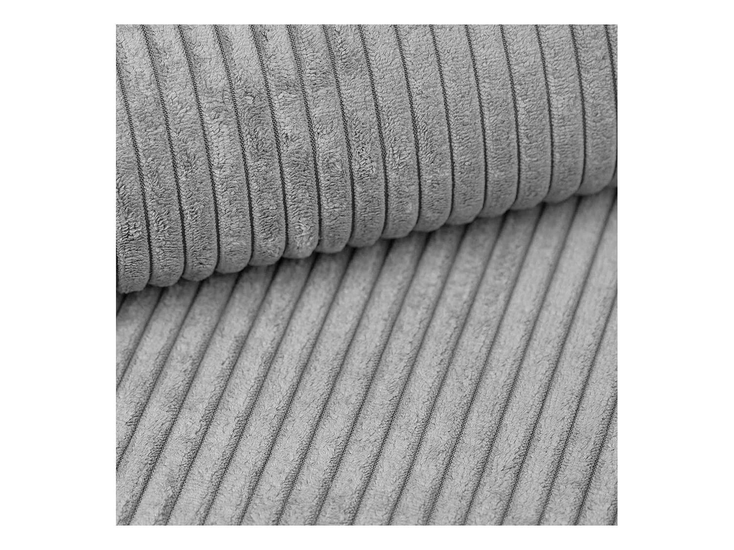 AX LIVING Hellgrau Cord Couch L Form – Arborio Wohnlandschaft 280cm R