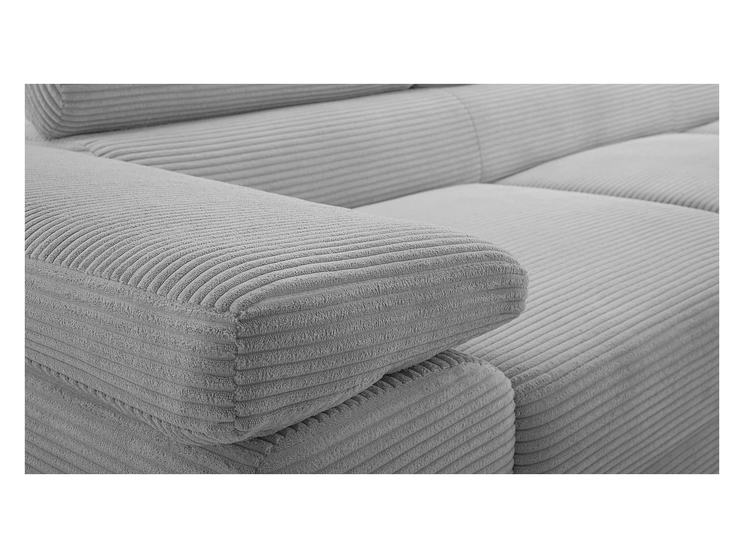 AX LIVING Hellgrau Cord Couch L Form – Arborio Wohnlandschaft 280cm R