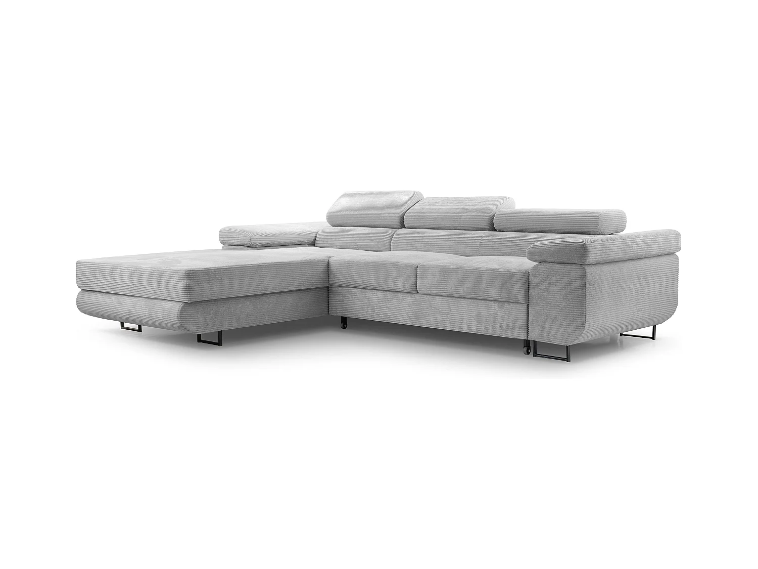 AX LIVING Arborio lichtgrijze hoekbank – 280 cm met slaapfunctie L