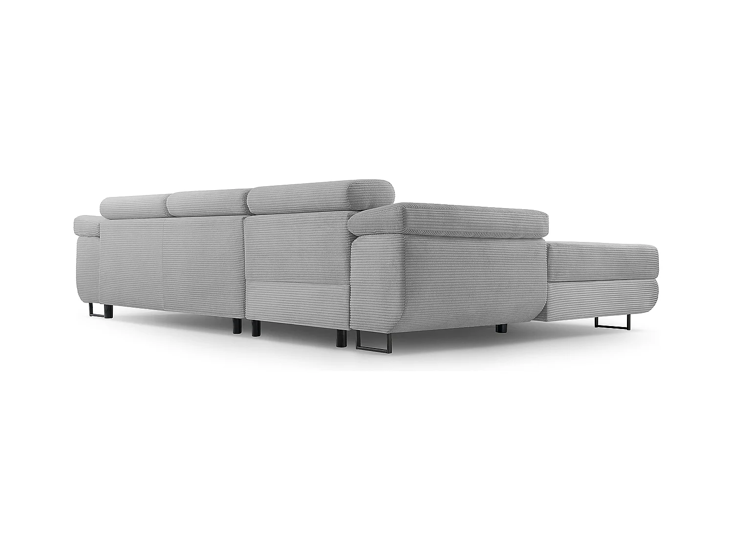 AX LIVING Arborio lichtgrijze hoekbank – 280 cm met slaapfunctie L