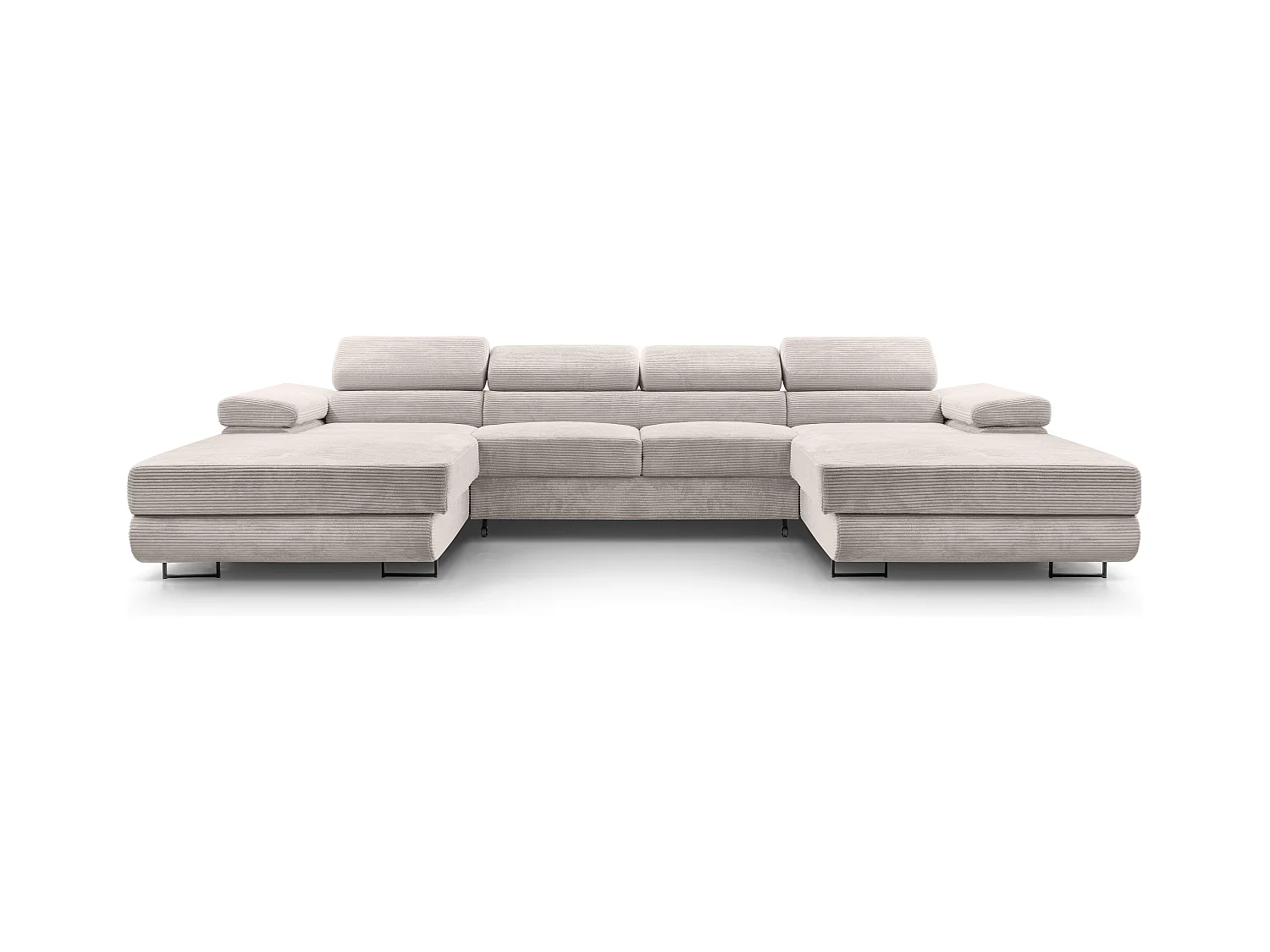 AX LIVING Sofa U Form mit Schlaffunktion – Arborio U 352 cm in Weiß