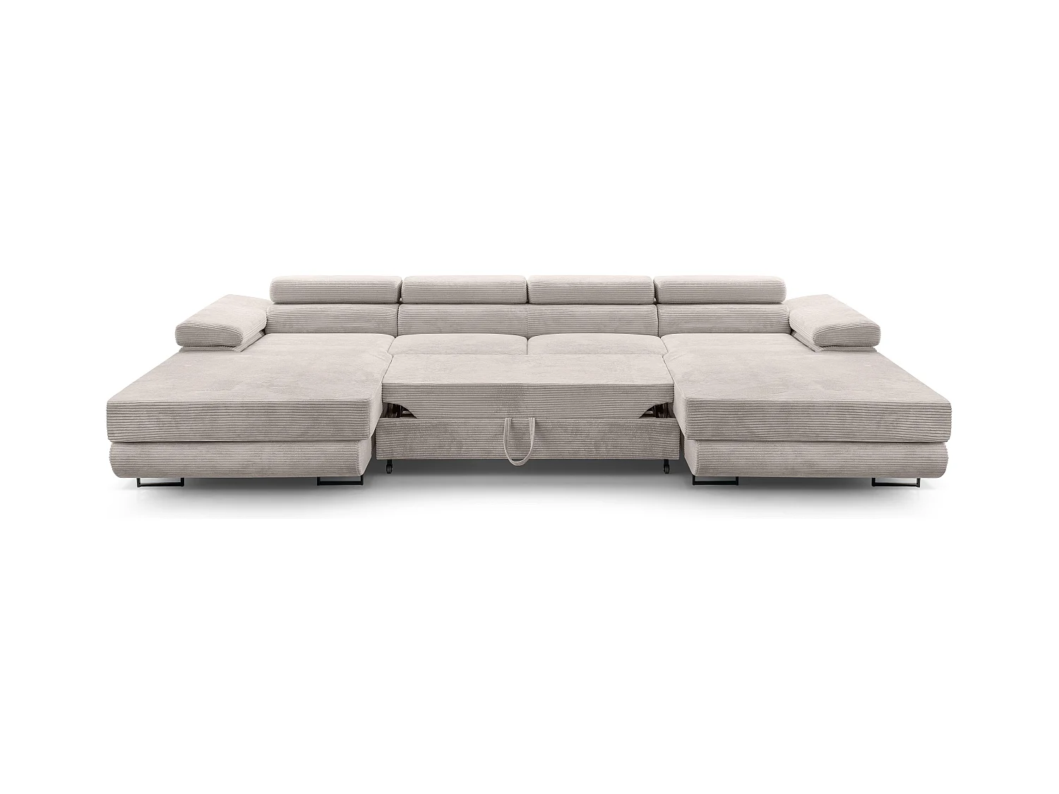 AX LIVING Sofa U Form mit Schlaffunktion – Arborio U 352 cm in Weiß