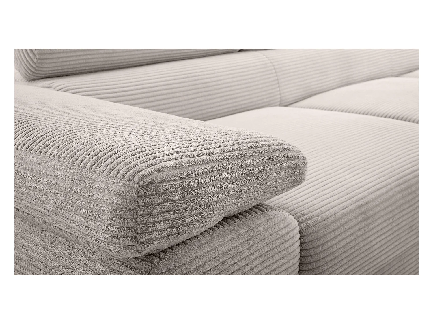 AX LIVING Sofa U Form mit Schlaffunktion – Arborio U 352 cm in Weiß