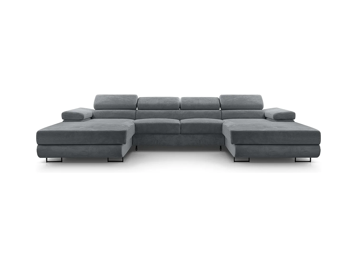 AX LIVING Arborio donkergrijze hoekbank – 352 cm met slaapfunctie