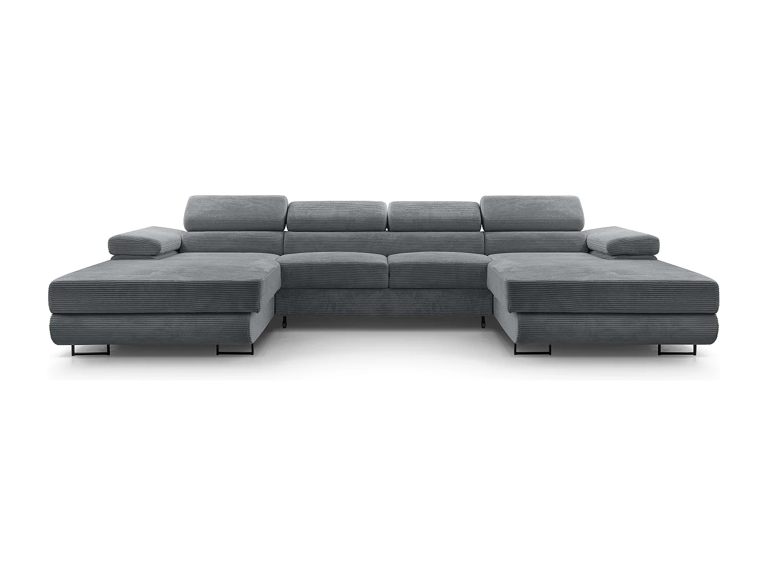 AX LIVING Arborio donkergrijze hoekbank – 352 cm met slaapfunctie