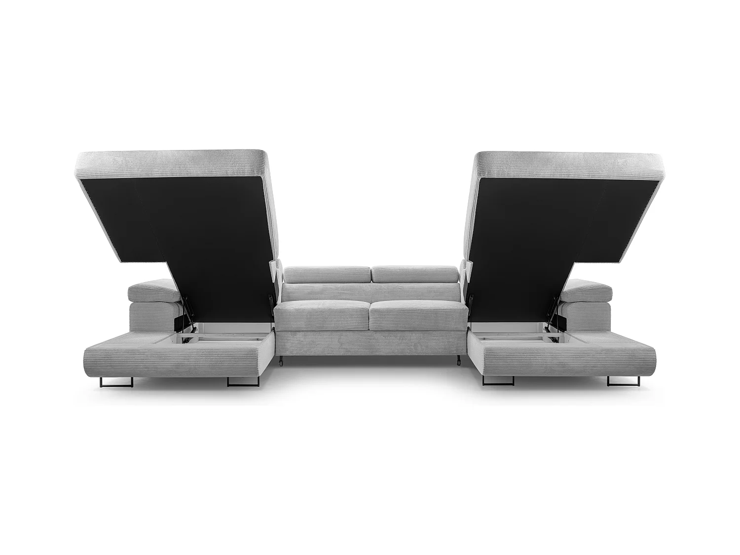 AX LIVING Sofa U Form mit Schlaffunktion Arborio U 352cm in Dunkelgrau