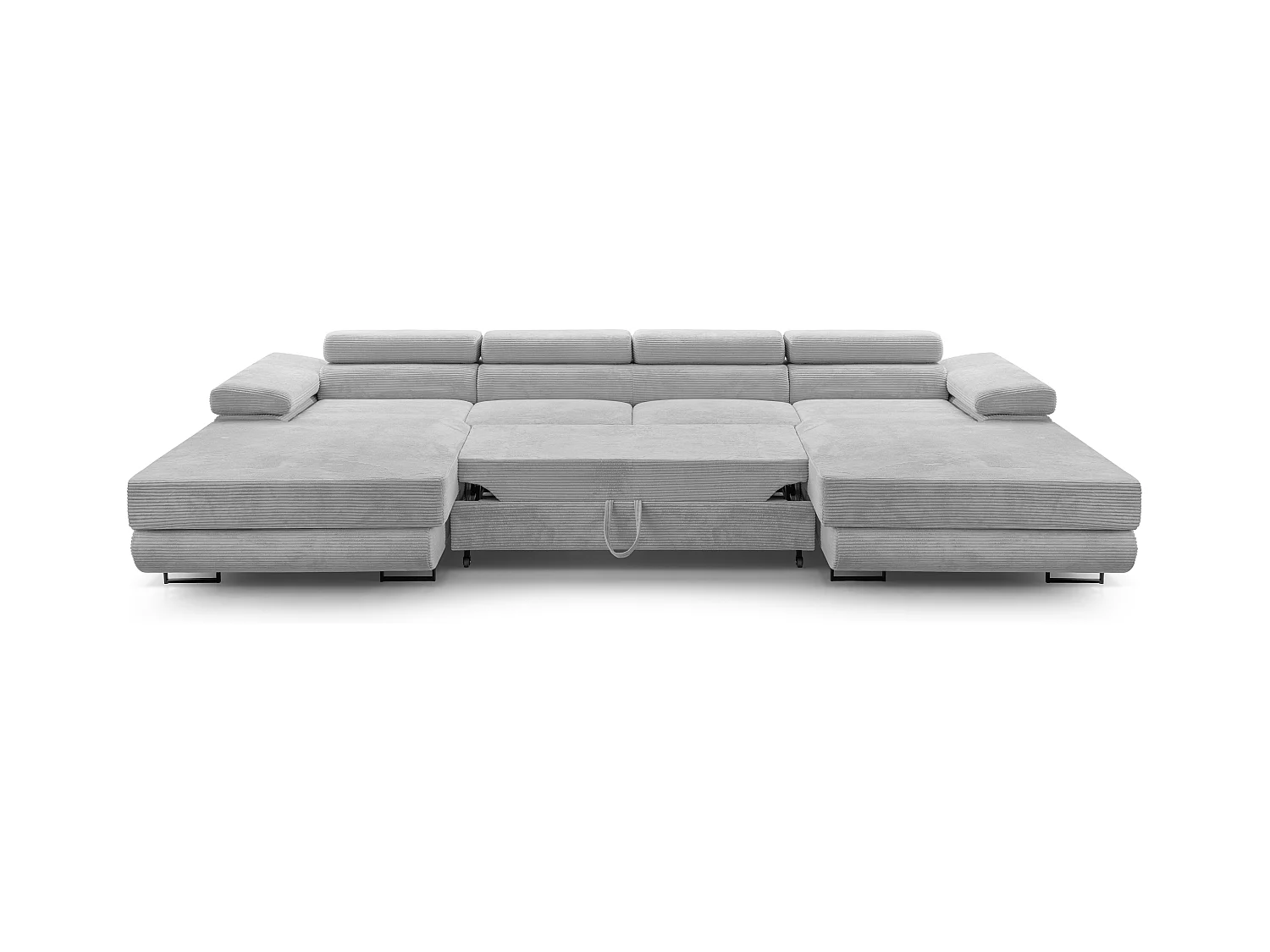 AX LIVING Sofa U Form mit Schlaffunktion Arborio U 352cm in Dunkelgrau