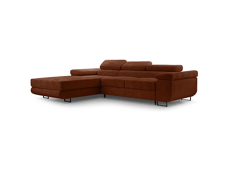 AX LIVING Cord Couch L Form Arborio Wohnlandschaft 280cm Ziegelrot L