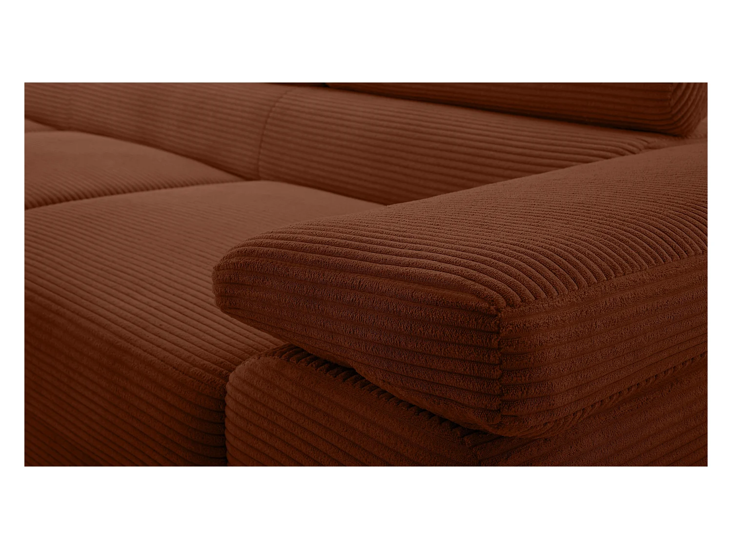 AX LIVING Cord Couch L Form Arborio Wohnlandschaft 280cm Ziegelrot L