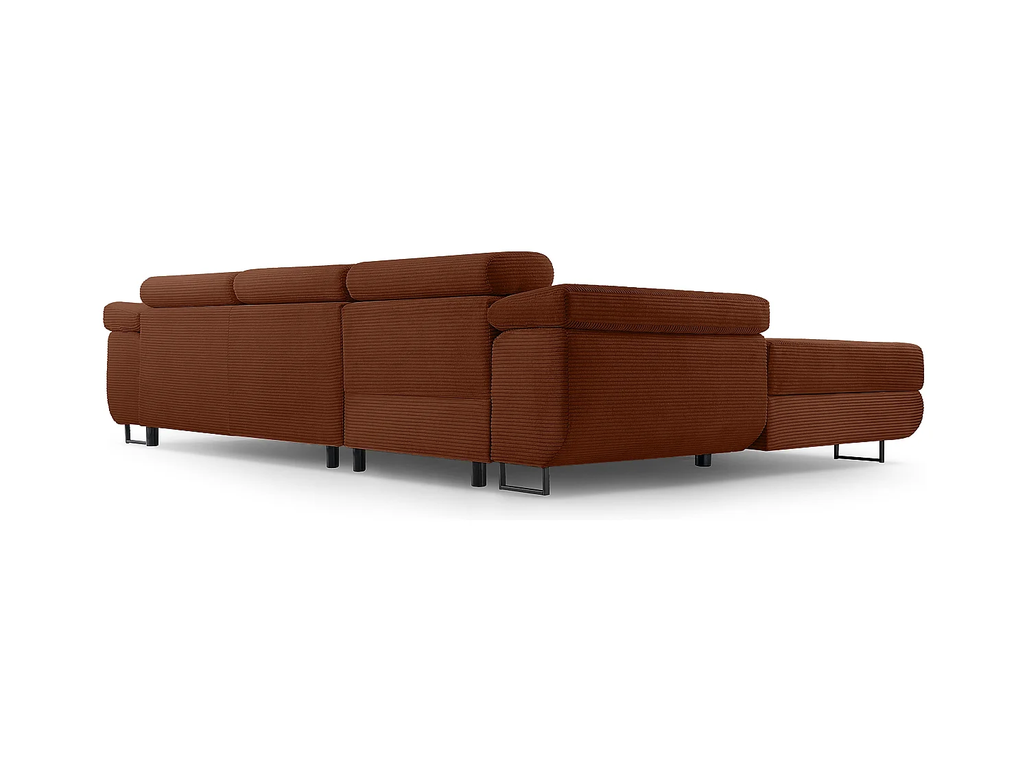 AX LIVING Cord Couch L Form Arborio Wohnlandschaft 280cm Ziegelrot L