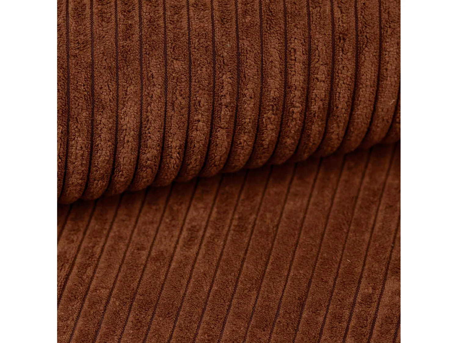 AX LIVING Canapé d’angle en velours côtelé Arborio 280 rouge brique G