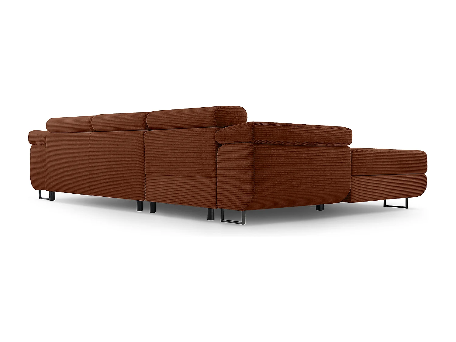 AX LIVING Canapé d’angle en velours côtelé Arborio 280 rouge brique G