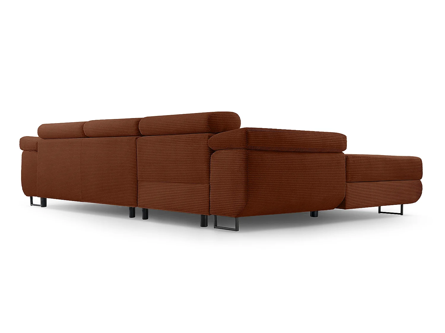 AX LIVING Canapé d’angle en velours côtelé Arborio 280 rouge brique G