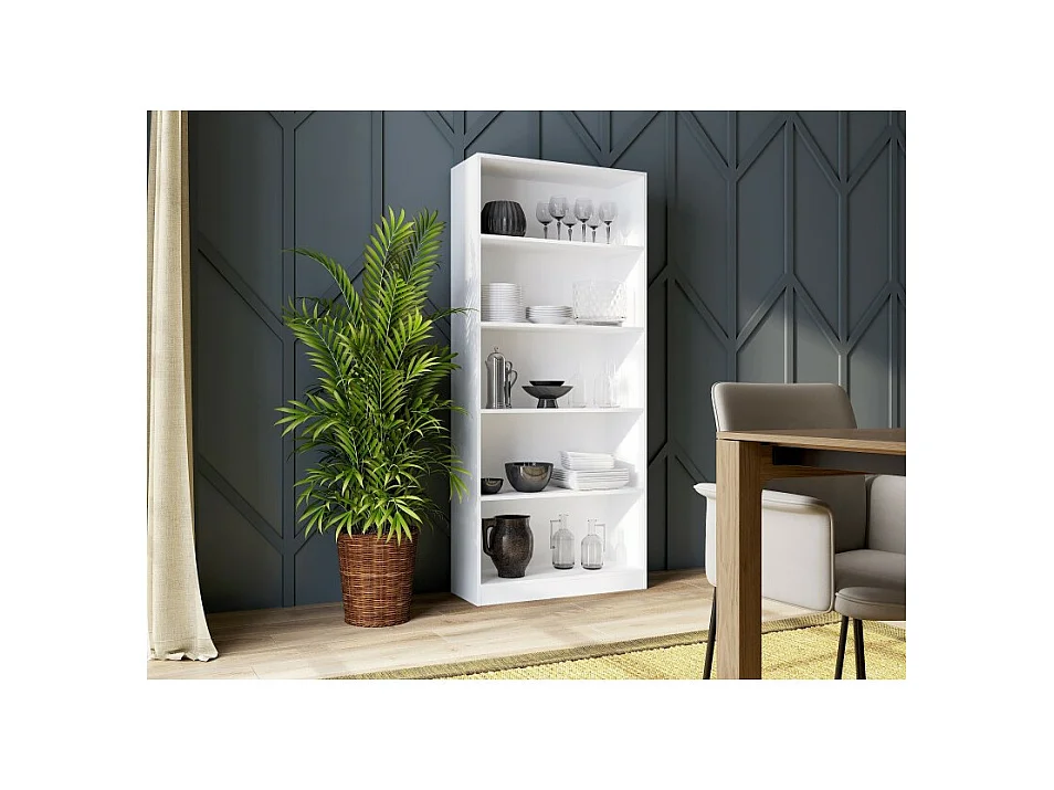 Regał Onyx R80 | Biały |  80x30x182 cm| Regał na Książki