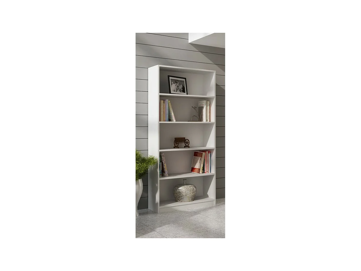 Regał Onyx R80 | Biały |  80x30x182 cm| Regał na Książki