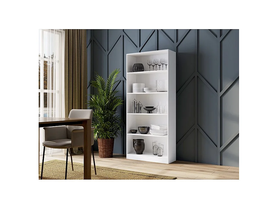 Regał Onyx R80 | Biały |  80x30x182 cm| Regał na Książki