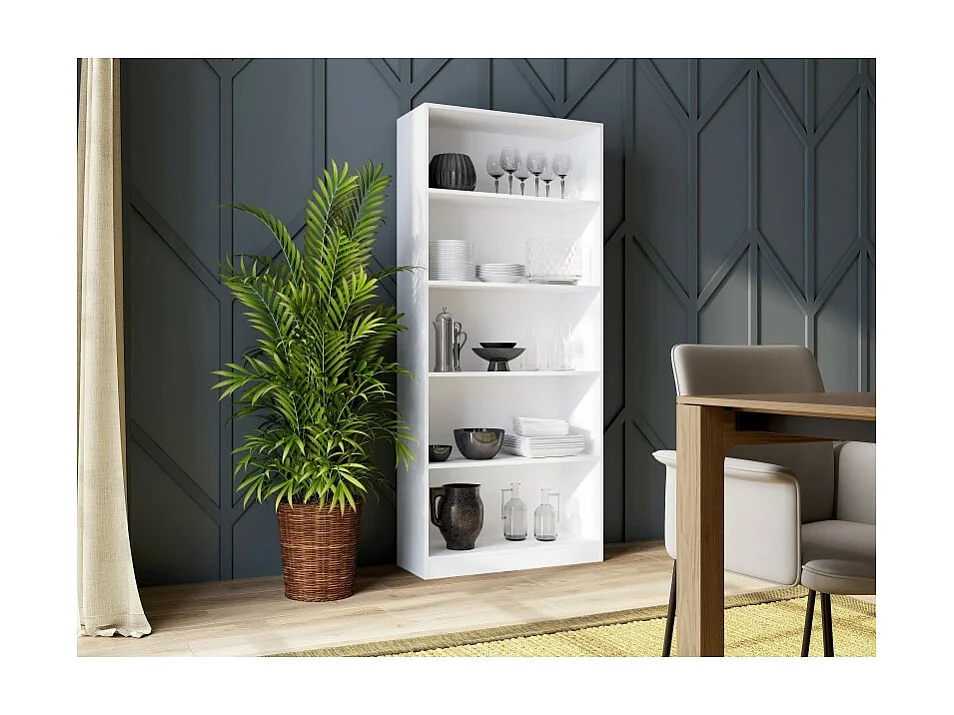 Regał Onyx R80 | Biały |  80x30x182 cm| Regał na Książki