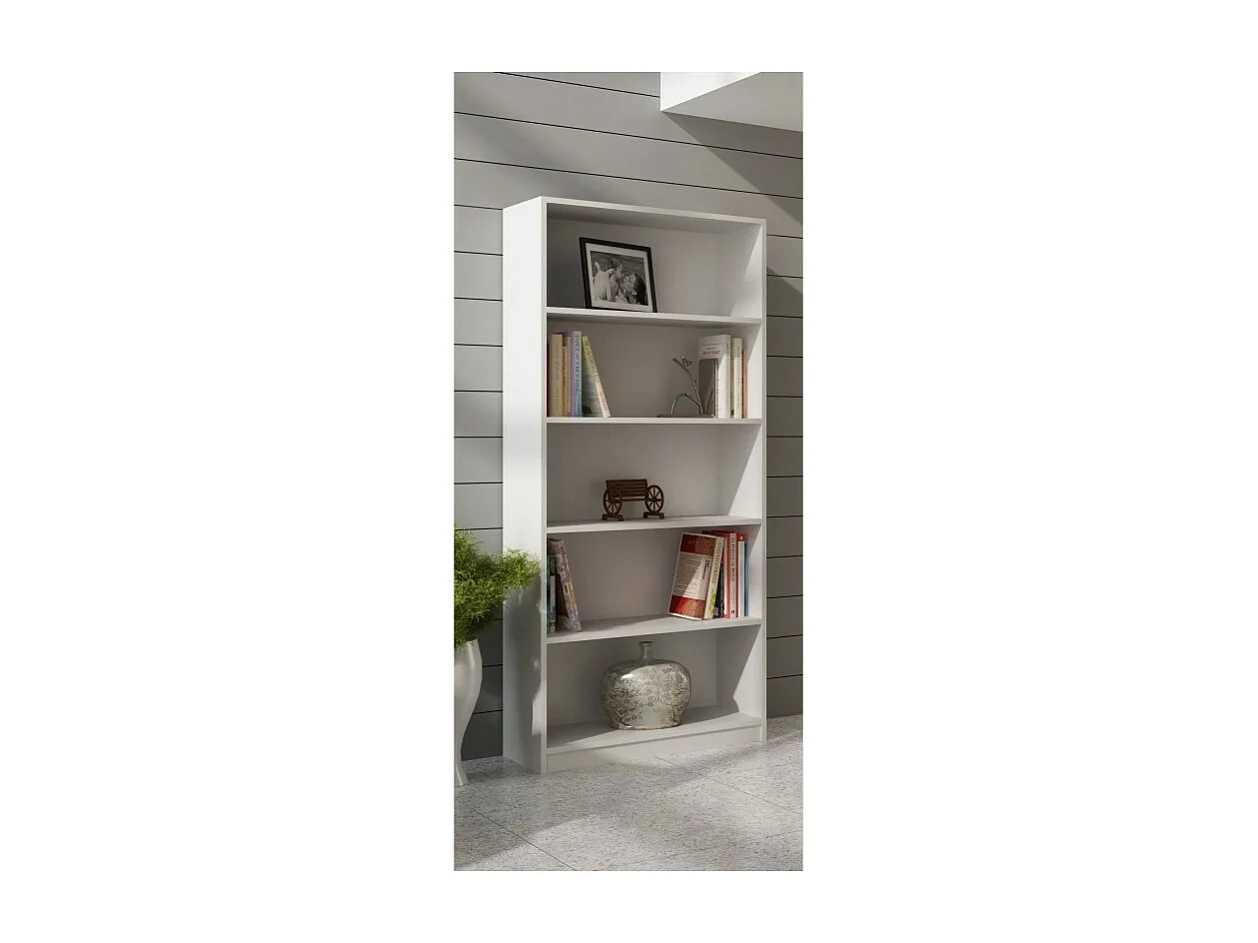 Regał Onyx R80 | Biały |  80x30x182 cm| Regał na Książki