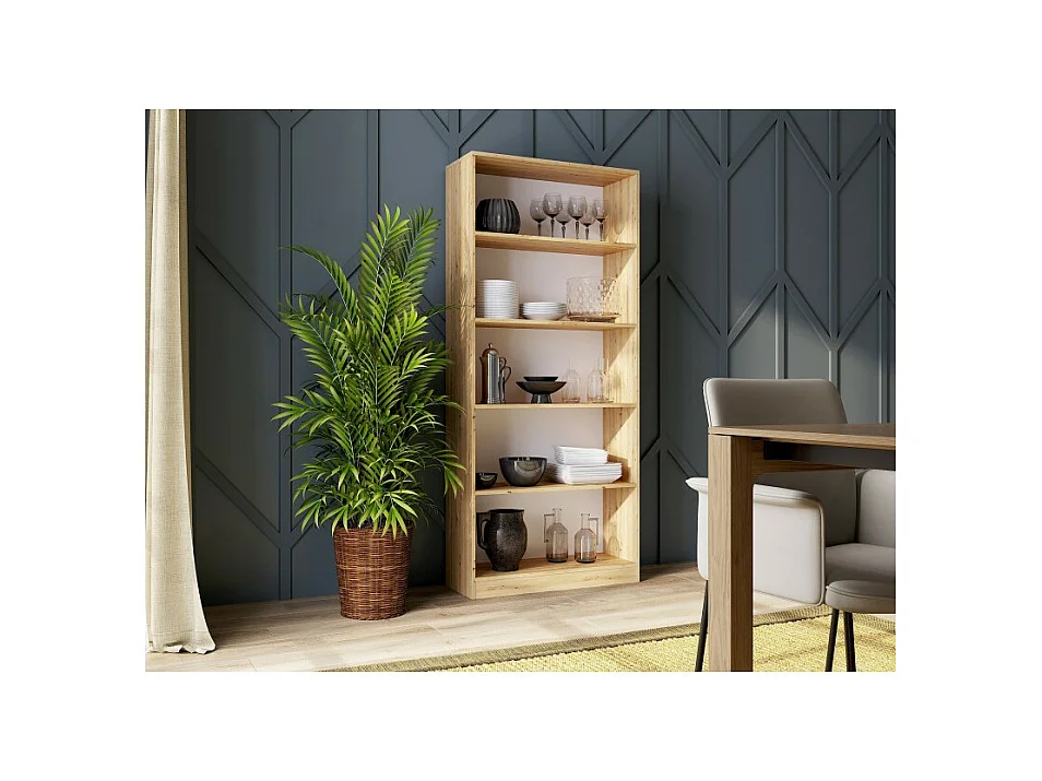 Regał Onyx R80 | Dąb Artisan | 30x80x182 cm | Regał na Książki