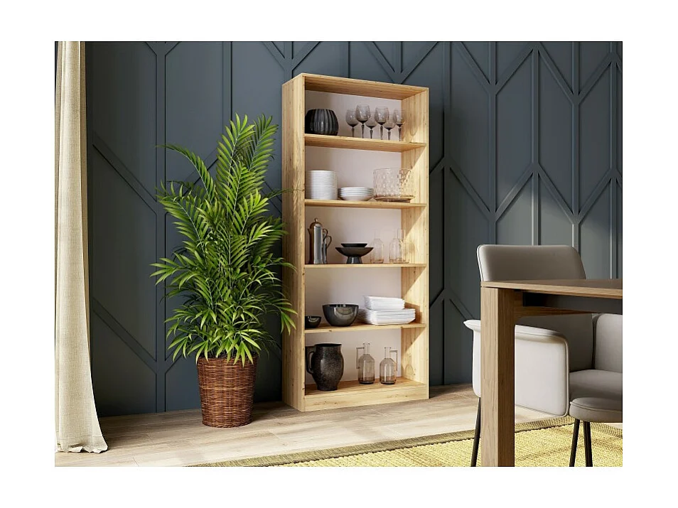 Regał Onyx R80 | Dąb Artisan | 30x80x182 cm | Regał na Książki