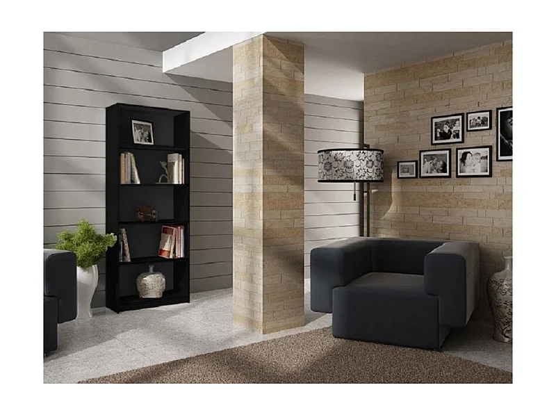 Regał Onyx R60 | Czarny | 60x30x182 cm |  Książki Zabawki Segregatory