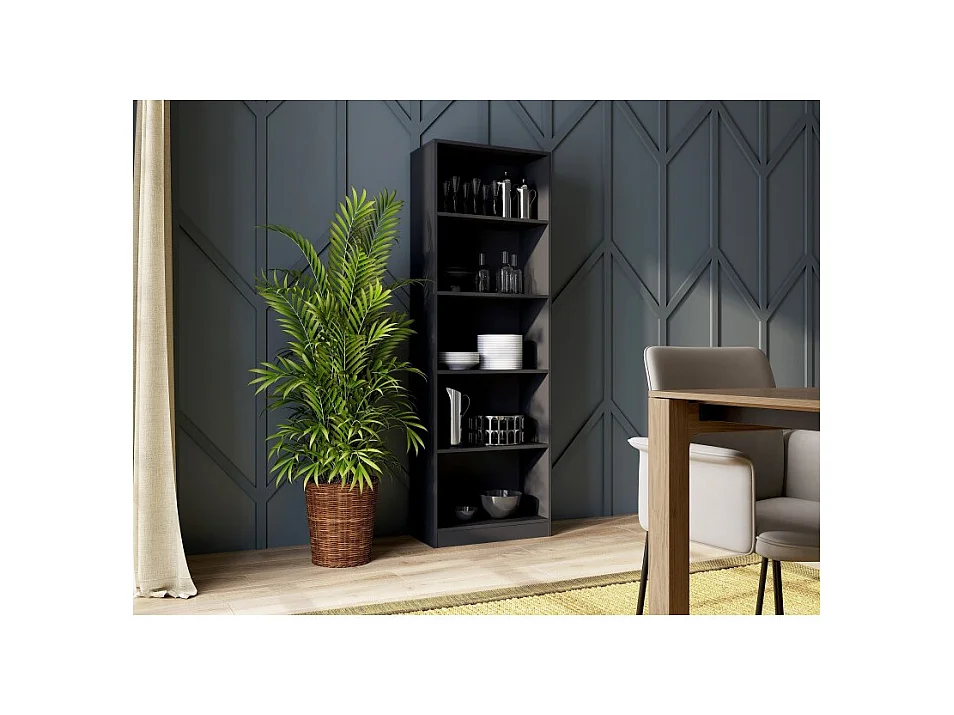 Regał Onyx R60 | Czarny | 60x30x182 cm |  Książki Zabawki Segregatory