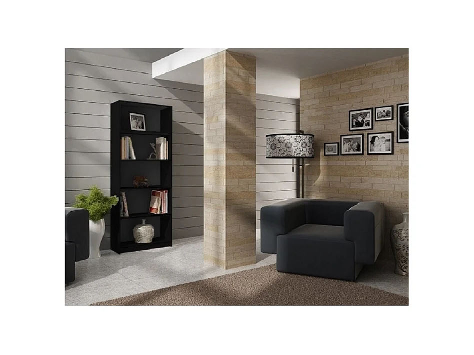 Regał Onyx R60 | Czarny | 60x30x182 cm |  Książki Zabawki Segregatory