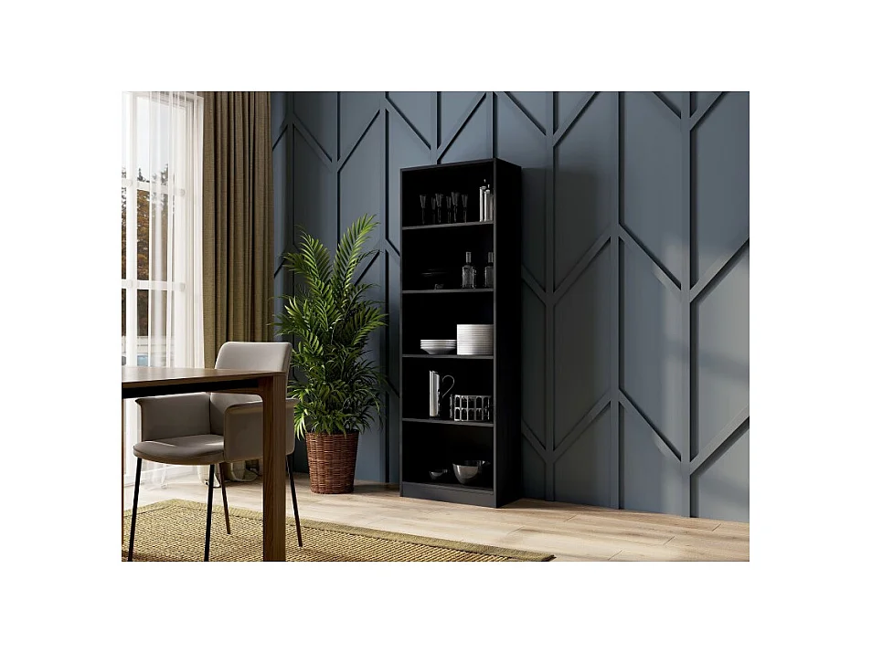 Regał Onyx R60 | Czarny | 60x30x182 cm |  Książki Zabawki Segregatory