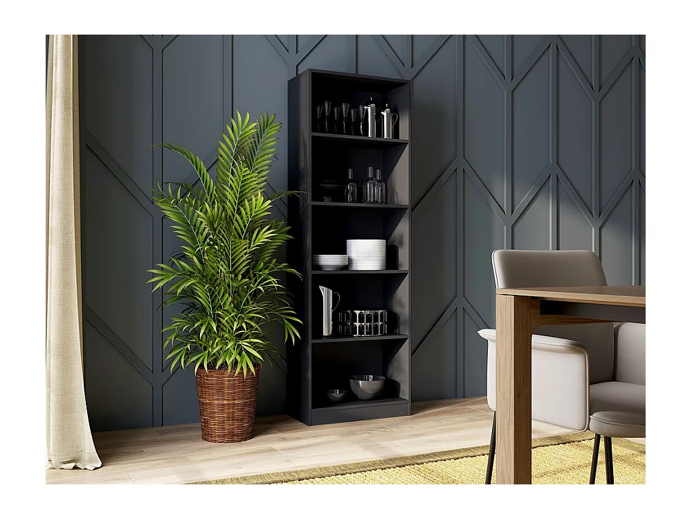 Regał Onyx R60 | Czarny | 60x30x182 cm |  Książki Zabawki Segregatory