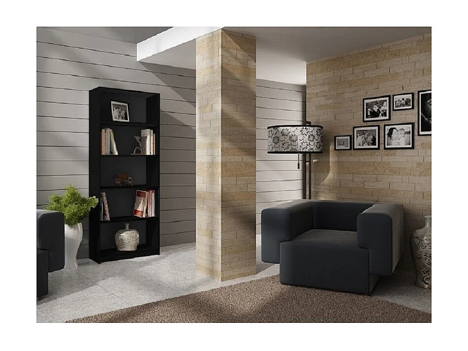 Regał Onyx R60 | Czarny | 60x30x182 cm |  Książki Zabawki Segregatory