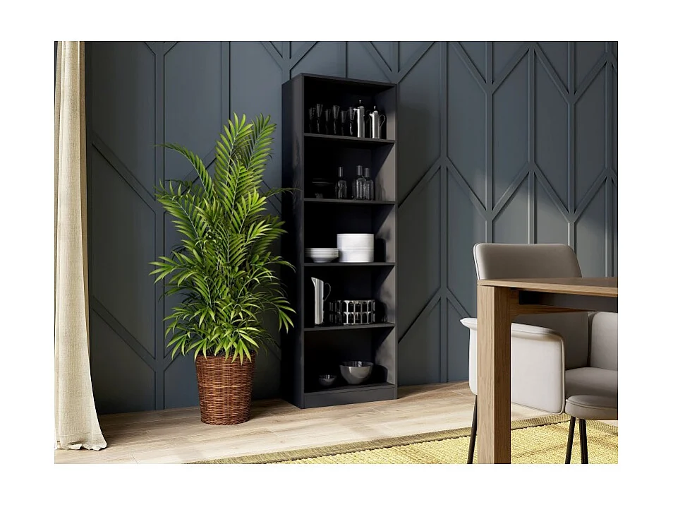 Regał Onyx R60 | Czarny | 60x30x182 cm |  Książki Zabawki Segregatory