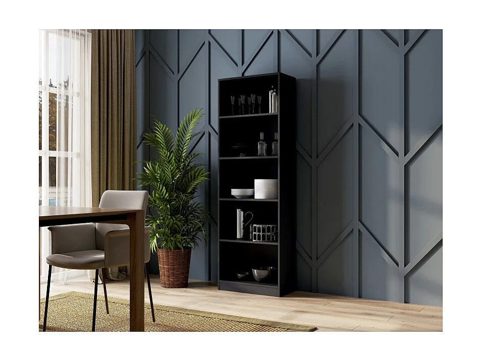 Regał Onyx R60 | Czarny | 60x30x182 cm |  Książki Zabawki Segregatory