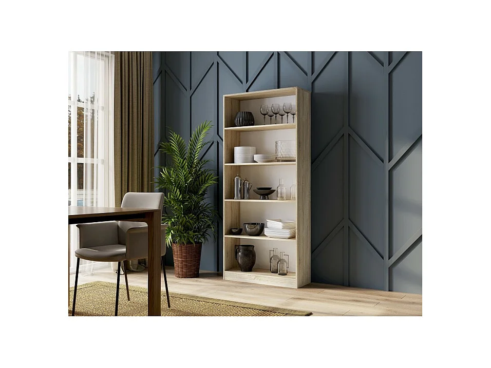 Regał Onyx R80 | Dąb Sonoma |  80x30x182 cm| Regał na Książki