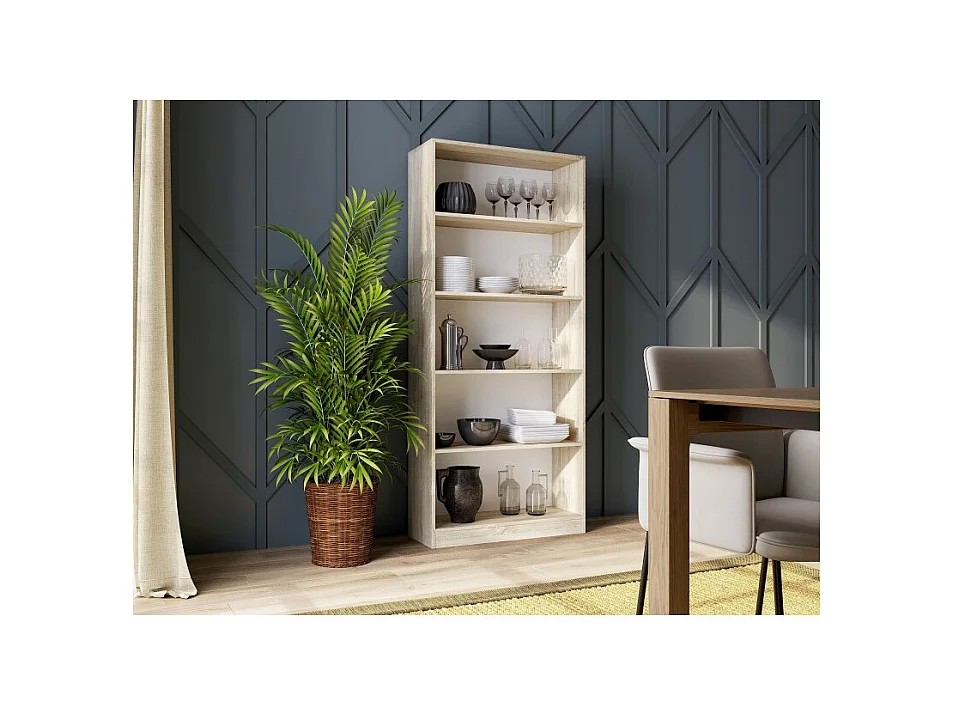 Regał Onyx R80 | Dąb Sonoma |  80x30x182 cm| Regał na Książki