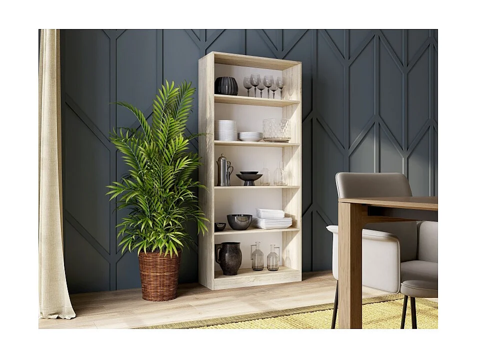 Regał Onyx R80 | Dąb Sonoma |  80x30x182 cm| Regał na Książki