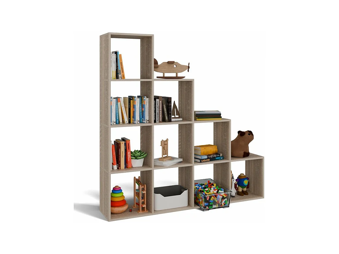 Regał Step 4X4 RS-40 | Dąb Sonoma | 153x30x153 cm | Regal Komorowy