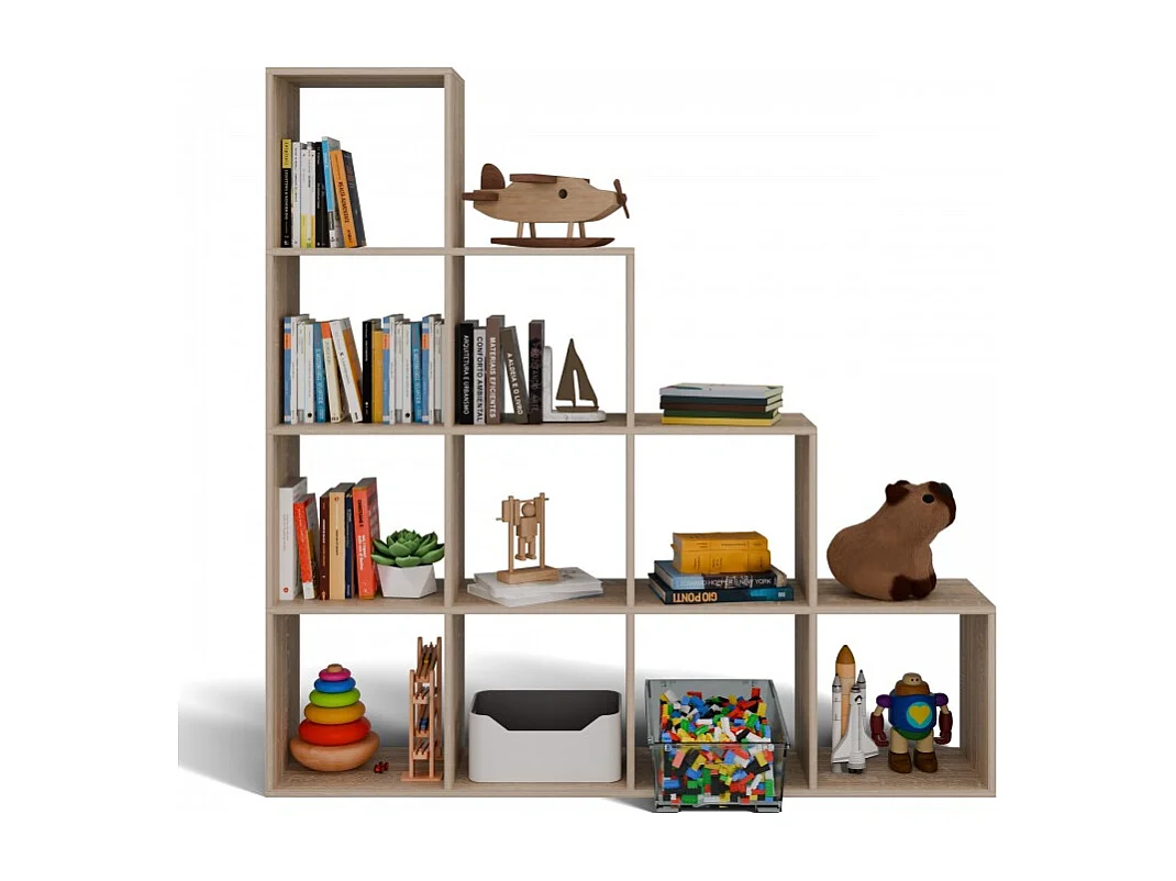 Regał Step 4X4 RS-40 | Dąb Sonoma | 153x30x153 cm | Regal Komorowy