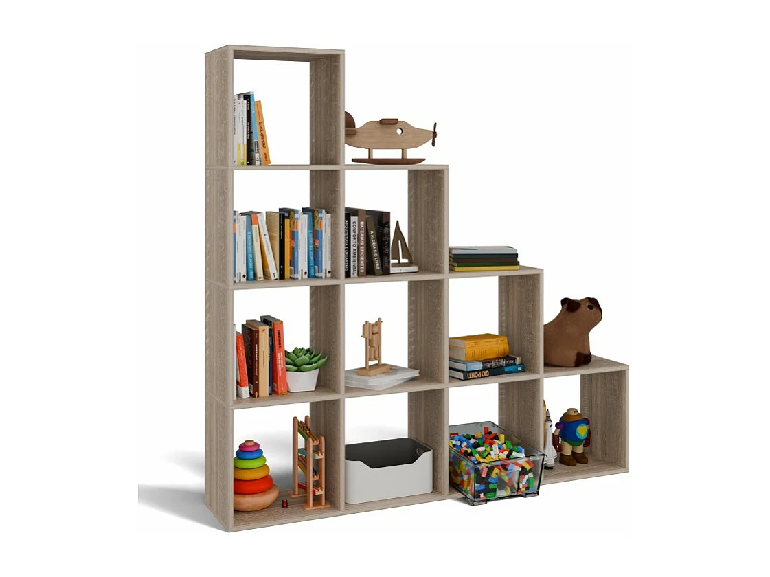 Regał Step 4X4 RS-40 | Dąb Sonoma | 153x30x153 cm | Regal Komorowy