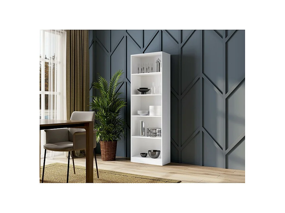 Regał Onyx R60 | Biały | 60x30x182 cm | Książki Zabawki Segregatory