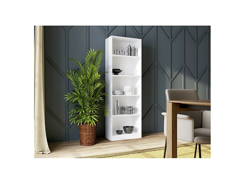 Regał Onyx R60 | Biały | 60x30x182 cm | Książki Zabawki Segregatory