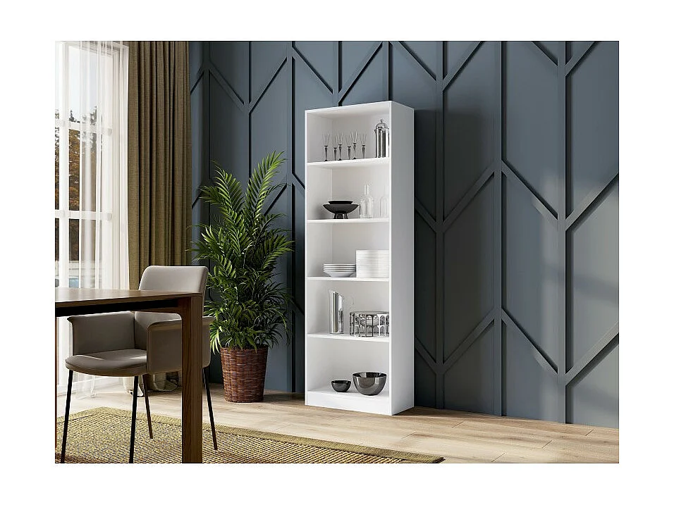 Regał Onyx R60 | Biały | 60x30x182 cm | Książki Zabawki Segregatory