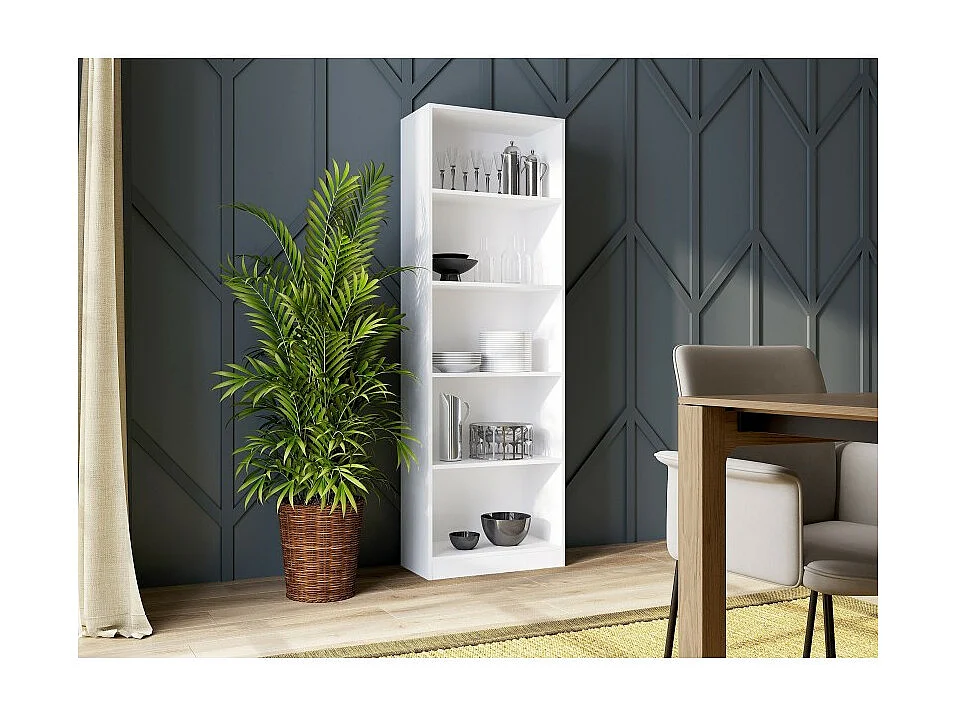 Regał Onyx R60 | Biały | 60x30x182 cm | Książki Zabawki Segregatory