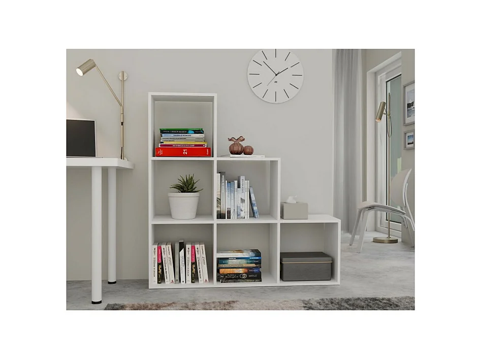 Regał STEP 3X3 RS-30 | Biały | 115x30x115 cm | Regał Komorowy